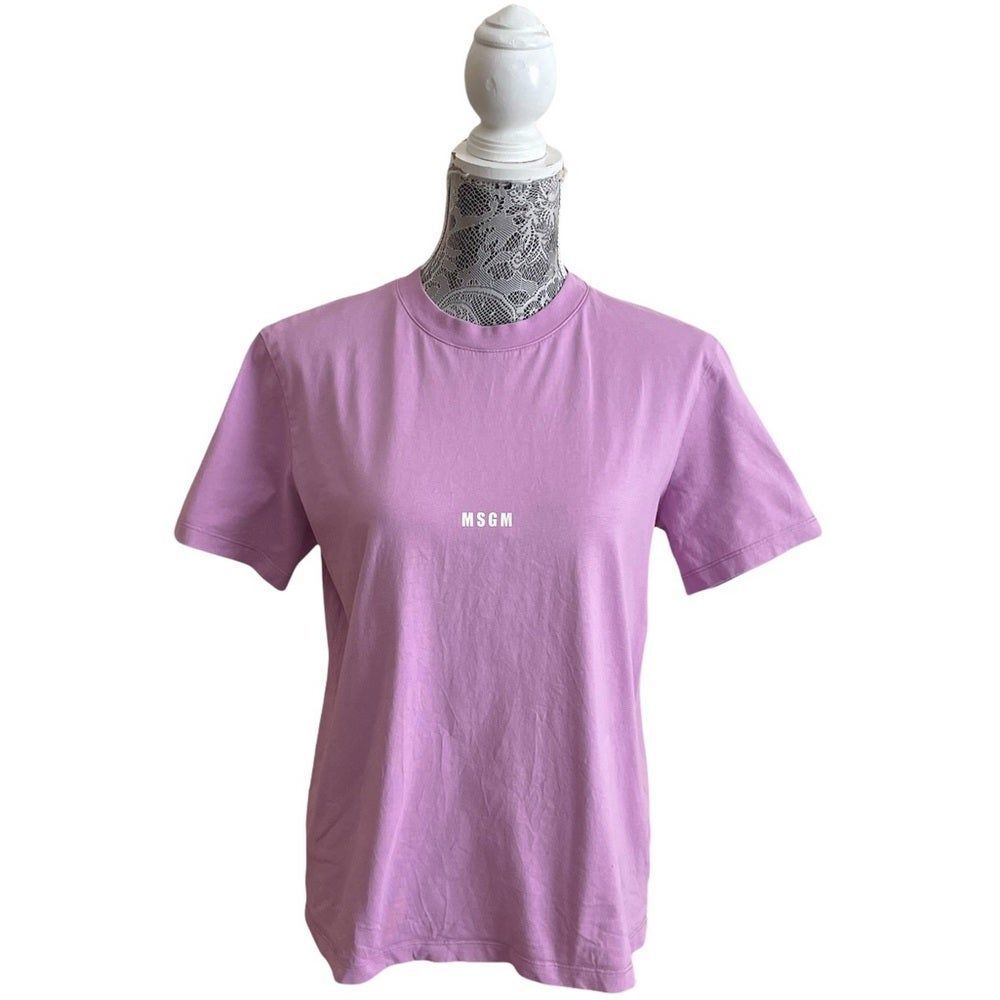MSGM Logo T-Shirt Lilac Purple Size Large